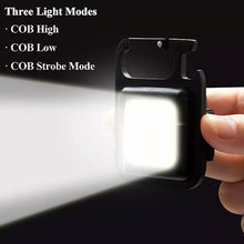 Mini Rechargeable Keychain Flashlight - 4 Light Modes with Folding Bracket & Magnetic Base